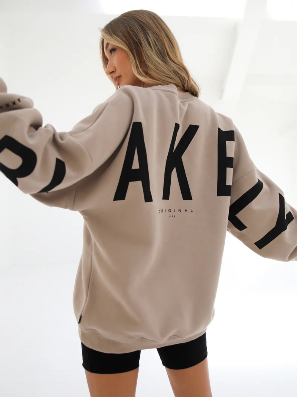Blakely Isabel Oversized Back Graphic Sweatshirt | Tan | XL
